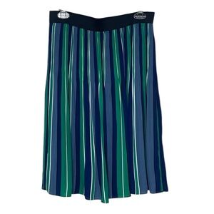 WORTHINGTON Petite Crinkle Striped Skirt Size S